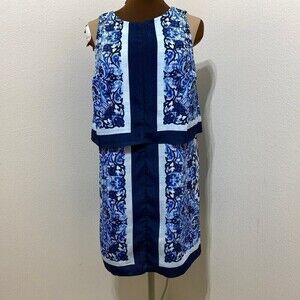 Michael Kors Marina Blue Paisley Sleeveless Dress Size 2